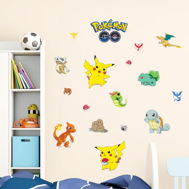 新款精靈寶可夢 數位寶貝寵物小精靈 Pokémon GO 皮卡丘防水墻貼批發・進口・工廠・代買・代購