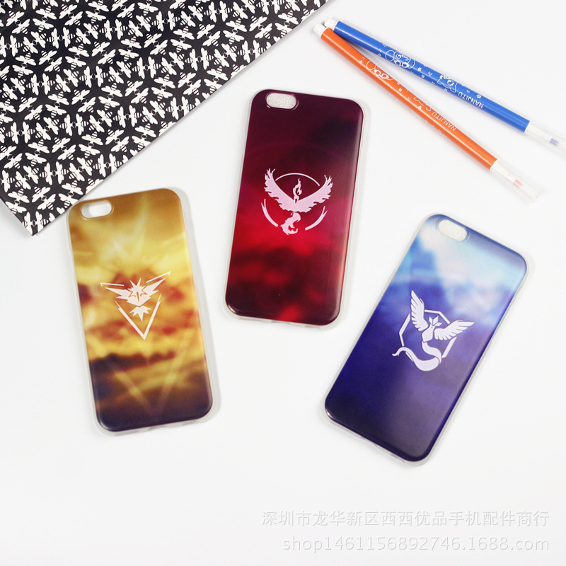 寶可夢go蘋果iPhone6S 5S軟保護套Pokemon go陣營標志手機殼6plus工廠,批發,進口,代購
