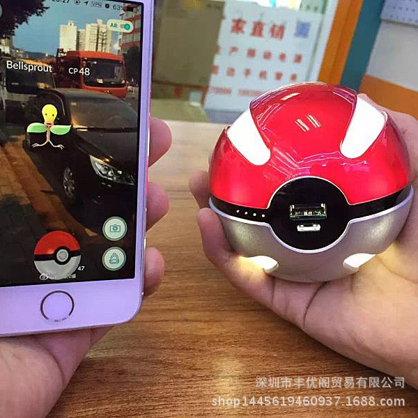 Pokemon Go精靈球移動電源10000毫安卡通神奇寶貝寶可夢go充電寶工廠,批發,進口,代購