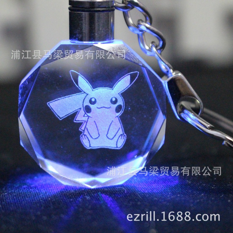【廠傢直銷】寵物小精靈寶可夢gogo水晶鑰匙扣手辦皮卡丘來圖定製工廠,批發,進口,代購