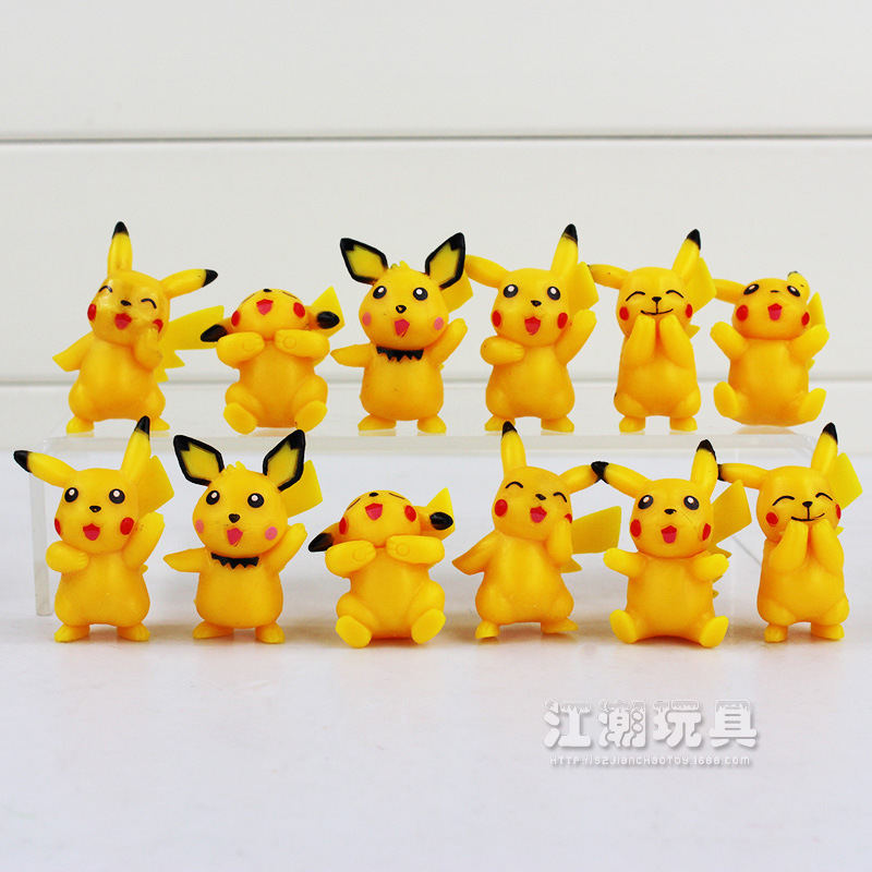 寵物小精靈Pokemon寶可夢go神奇寶貝比卡丘皮卡丘12款公仔擺件工廠,批發,進口,代購