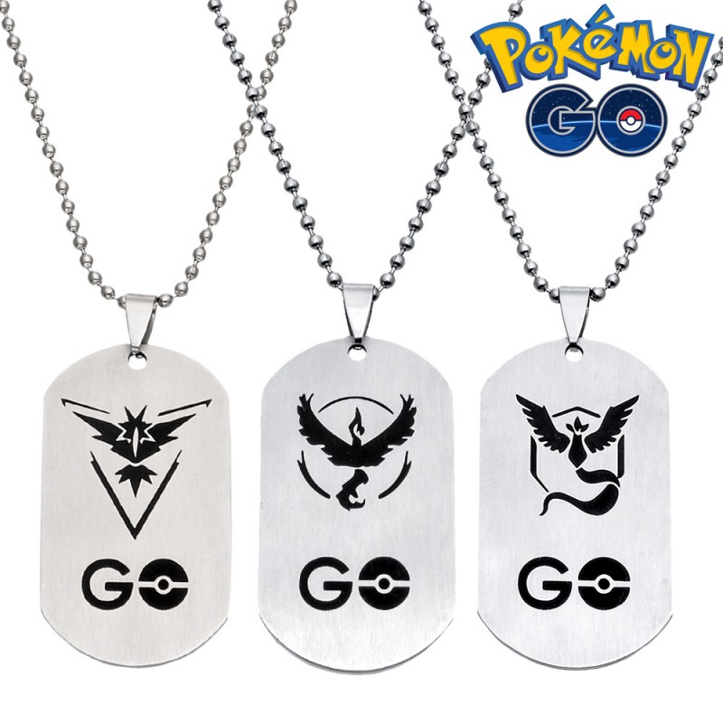 Pokemon Go精靈寶貝寶可夢go三大陣營標志不銹鋼 項鏈 吊熱賣新品批發・進口・工廠・代買・代購