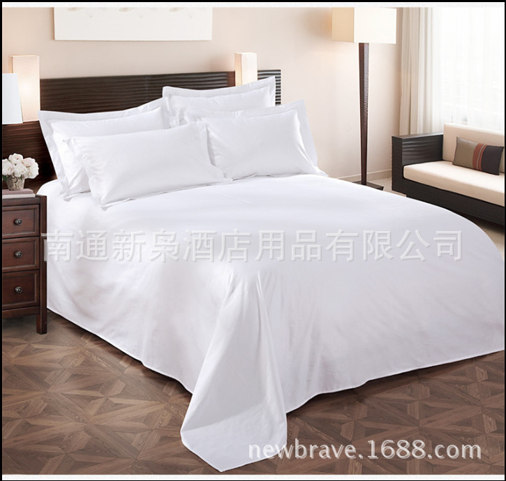 五星級酒店白色佈草賓館床上用品 全棉貢緞四件套工廠,批發,進口,代購