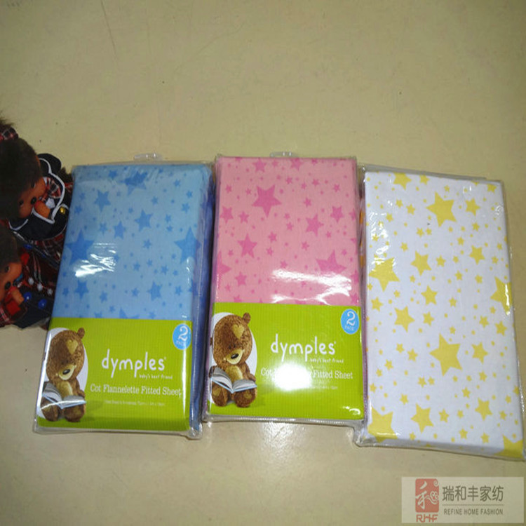 廠傢直銷出口澳大利亞經典品牌兒童純棉法蘭絨嬰兒床笠一對包裝套工廠,批發,進口,代購