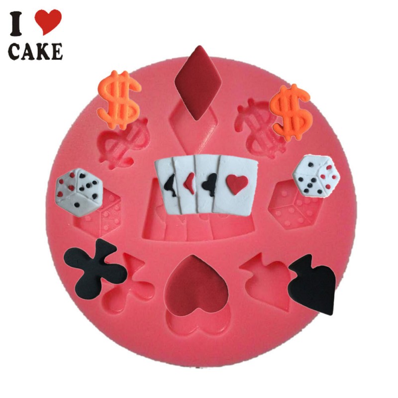 I LOVE CAKE 撲克牌 甩子 翻糖矽膠模具 蛋糕翻糖 巧克力工廠,批發,進口,代購
