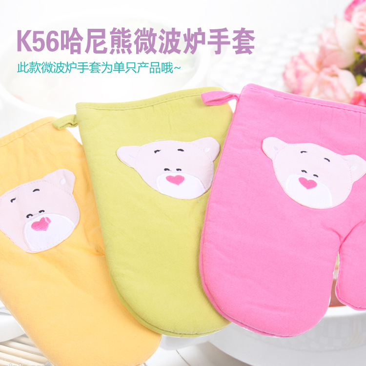 L9005哈尼熊微波爐手套 純棉加厚隔熱手套 防燙手套韓國工廠,批發,進口,代購