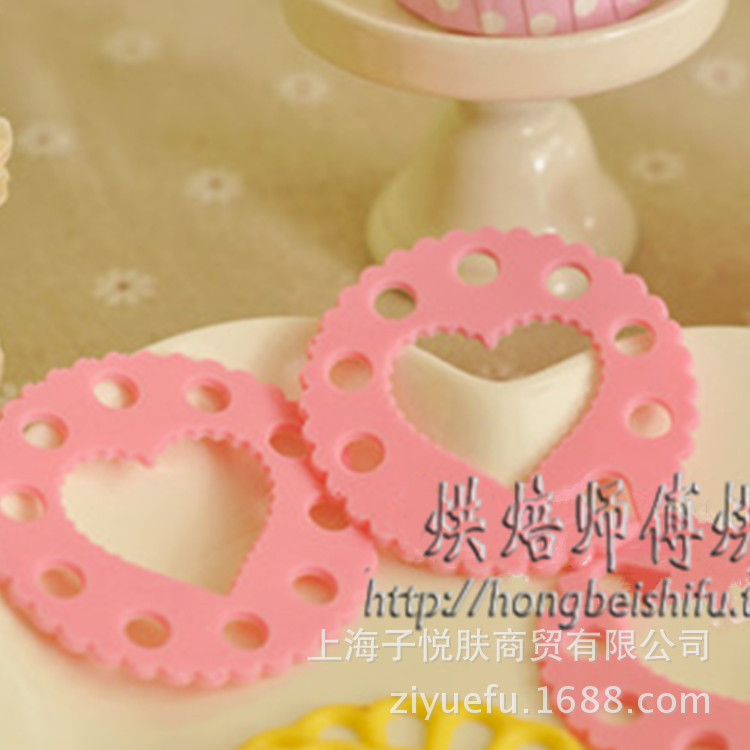 手工DIY巧克力蛋糕插件矽膠模具蕾絲圓形鏤空心形蛋糕模具ry-076工廠,批發,進口,代購