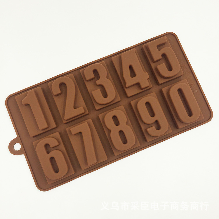 10連數字矽膠模具 雙層巧克力模手工皂模冰格冰塊烘焙模具 B-1401批發・進口・工廠・代買・代購