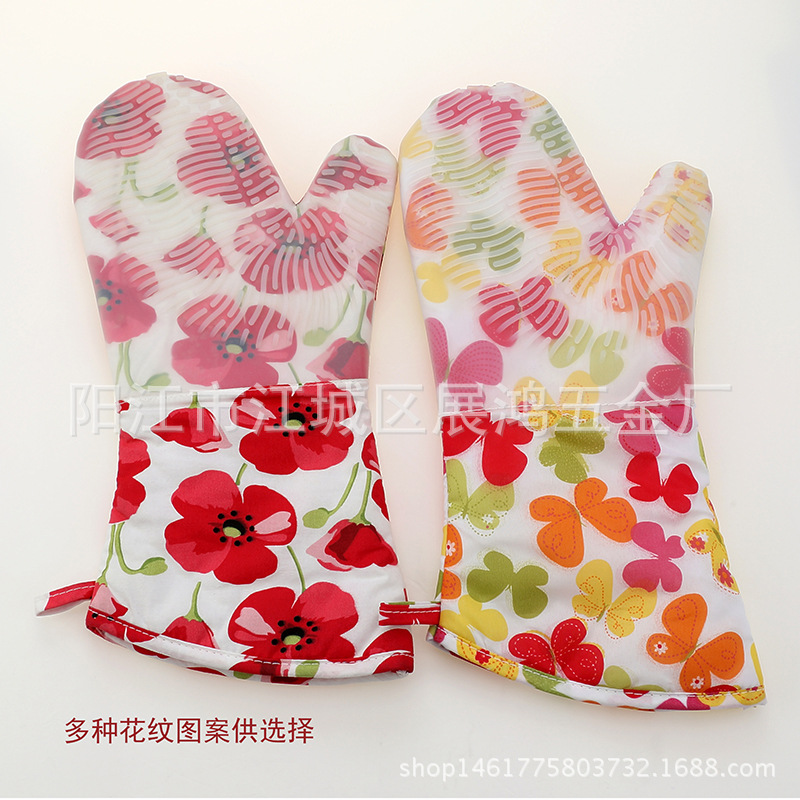 廠傢直銷 加長 加厚 矽膠防滑 防燙 隔熱 微波爐 卡通 烤箱手套批發・進口・工廠・代買・代購