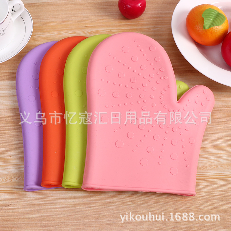 142克矽膠手套五指手套五指棉佈 防燙 微波爐 隔熱手套批發工廠,批發,進口,代購
