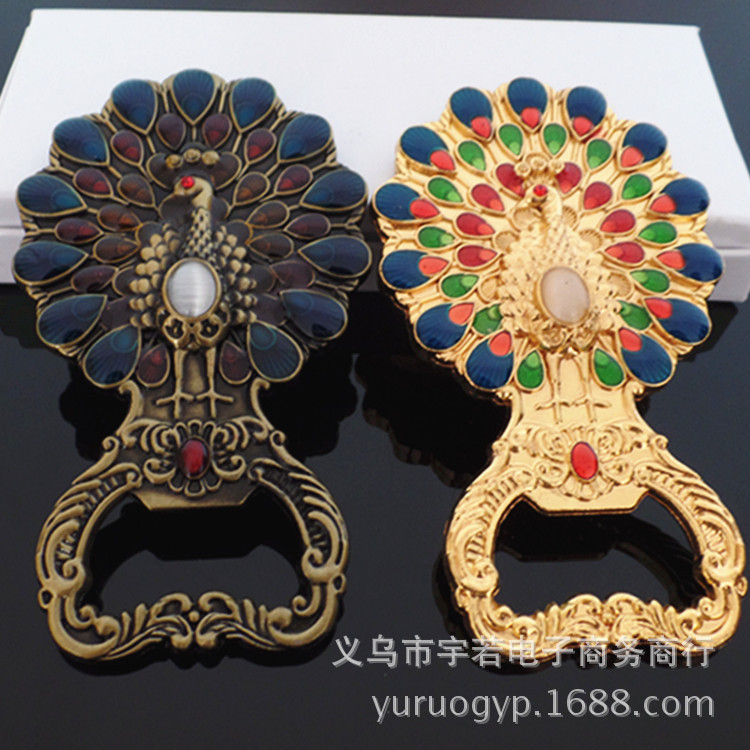 金屬開瓶器 孔雀開屏啟瓶器 中國風特色禮品 廣告促銷品 紀念品批發・進口・工廠・代買・代購