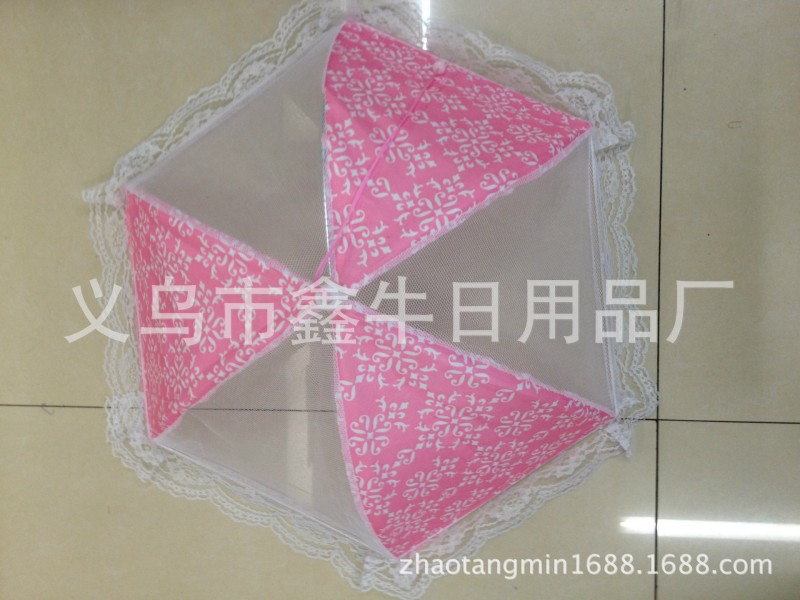 廠傢直銷多彩印花三麵網佈菜罩 防蠅罩 食品罩工廠,批發,進口,代購