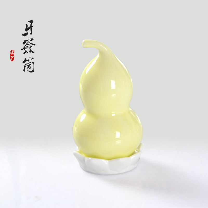 瑞玖創意中式骨瓷牙簽筒陶瓷牙簽盒收納牙簽罐陶瓷小葫蘆傢居擺件批發・進口・工廠・代買・代購