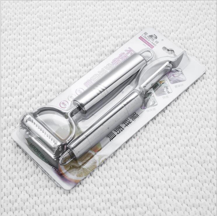 笑臉不銹鋼削皮器 跑江湖土豆削皮刀瓜果刨絲器兩件套裝工廠,批發,進口,代購