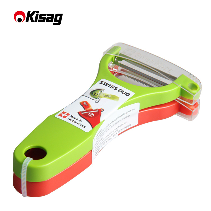 瑞士進口Kisag削皮器 軟果削皮刀兩件套不銹鋼削皮刀剝皮去皮器工廠,批發,進口,代購