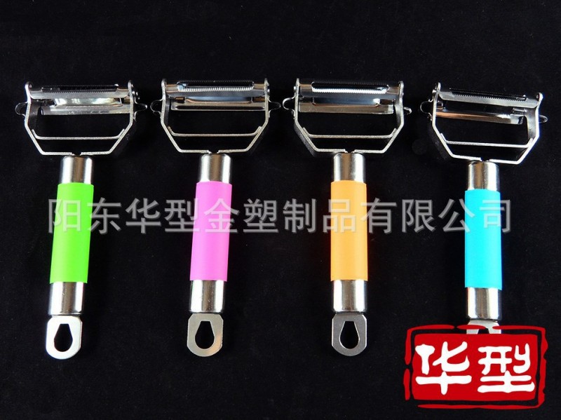 蘋果削皮刀 手柄噴漆削皮器 雙刀片瓜刨 雙功能削皮器工廠,批發,進口,代購