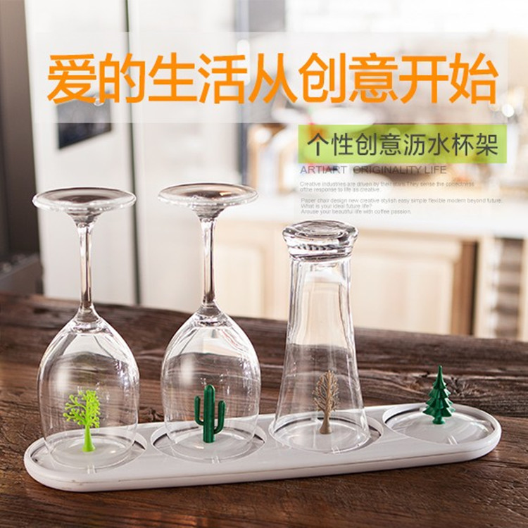 創意杯子架 四位瀝水杯架 紅酒杯架 塑料杯架工廠,批發,進口,代購