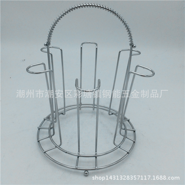 不銹鋼杯架 可掛六隻 居傢實用六腳圓形晾杯架 廠價直銷 水杯架工廠,批發,進口,代購