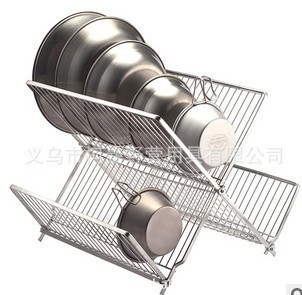 戶外野營可折疊式不銹鋼碗碟架 餐具架 便攜式碗架 瀝水碗架 疊架批發・進口・工廠・代買・代購