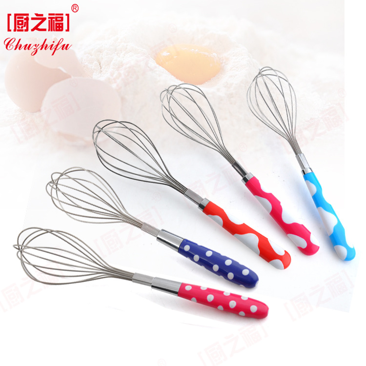 廚之福創意廚房小工具不銹鋼手動打蛋器烘焙多彩柄廚具和麵攪拌器工廠,批發,進口,代購