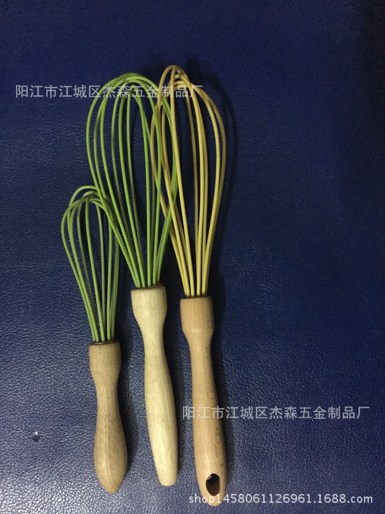 廠傢直銷 木柄手柄矽膠手動打蛋器 傢用小工具 手搖蛋糕打蛋器工廠,批發,進口,代購