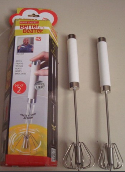 新款TV產品 eggbeater 旋轉打蛋器攪拌器塑料手柄打蛋器2個裝工廠,批發,進口,代購