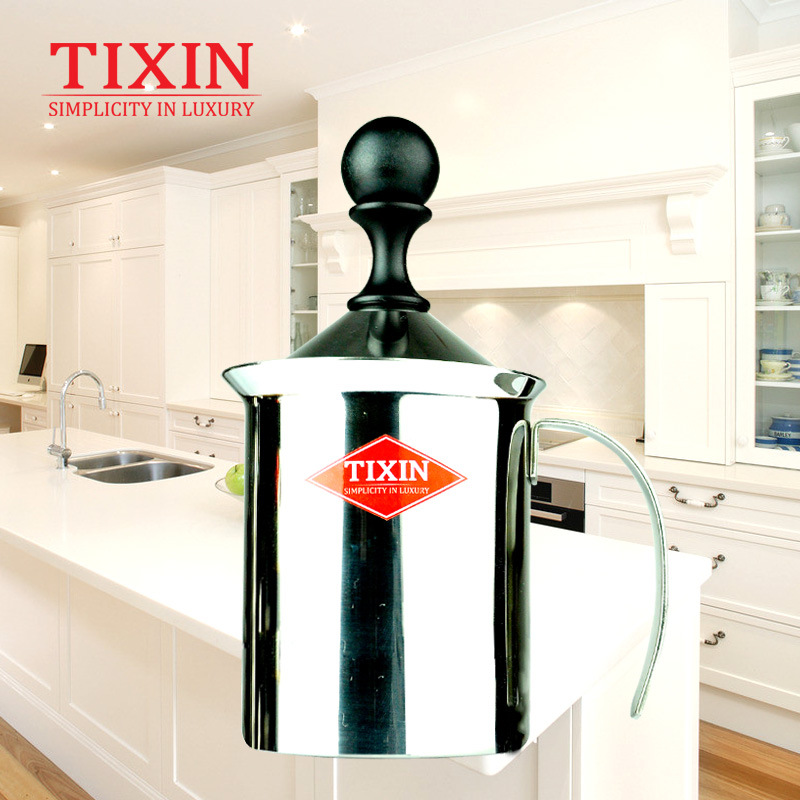 TIXIN/梯信 不銹鋼打奶器 雙層手動打奶泡器咖啡牛奶發泡機 400ml批發・進口・工廠・代買・代購