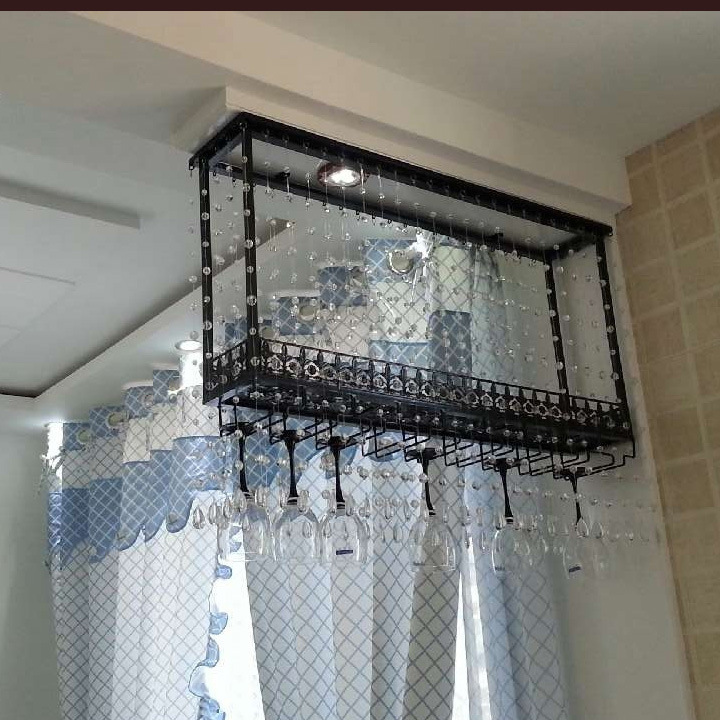 宜傢倒掛酒杯架 水晶置物架懸掛吧臺吊杯架多用水晶紅酒杯架包郵批發・進口・工廠・代買・代購