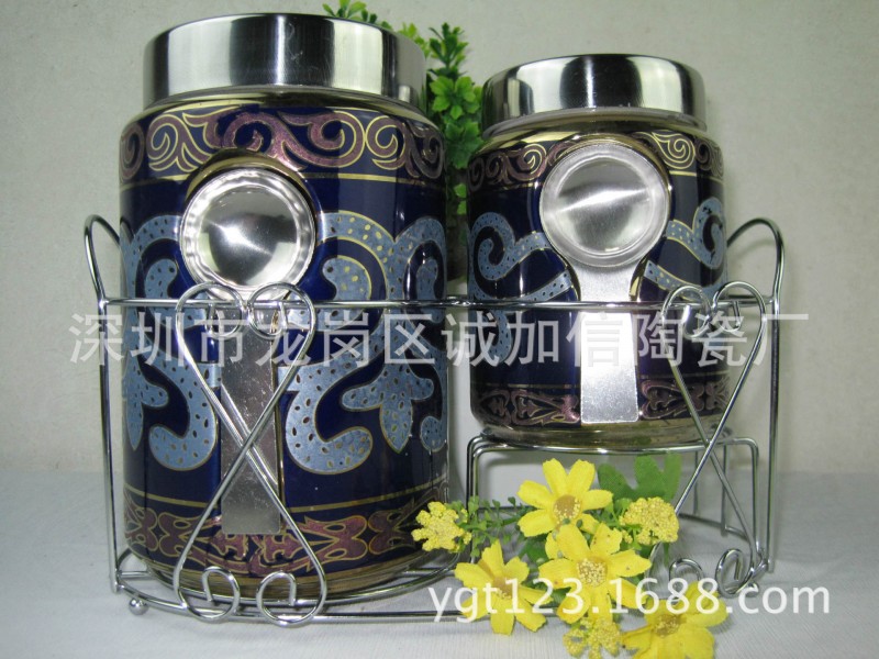 直銷歐式密封陶瓷罐 大小儲存罐調味罐套裝批發・進口・工廠・代買・代購