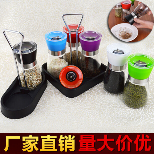 直銷創意廚房用品 玻璃胡椒研磨器 花椒磨粉器 調味瓶 批發出口工廠,批發,進口,代購