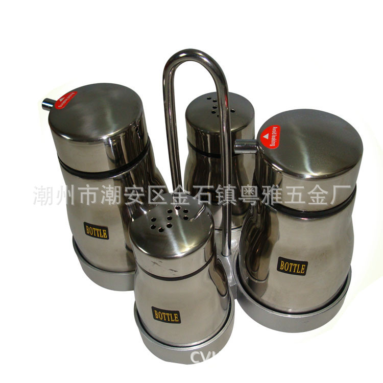 不銹鋼四味套裝調料罐 廚房味精罐胡椒瓶 出口調味罐工廠,批發,進口,代購