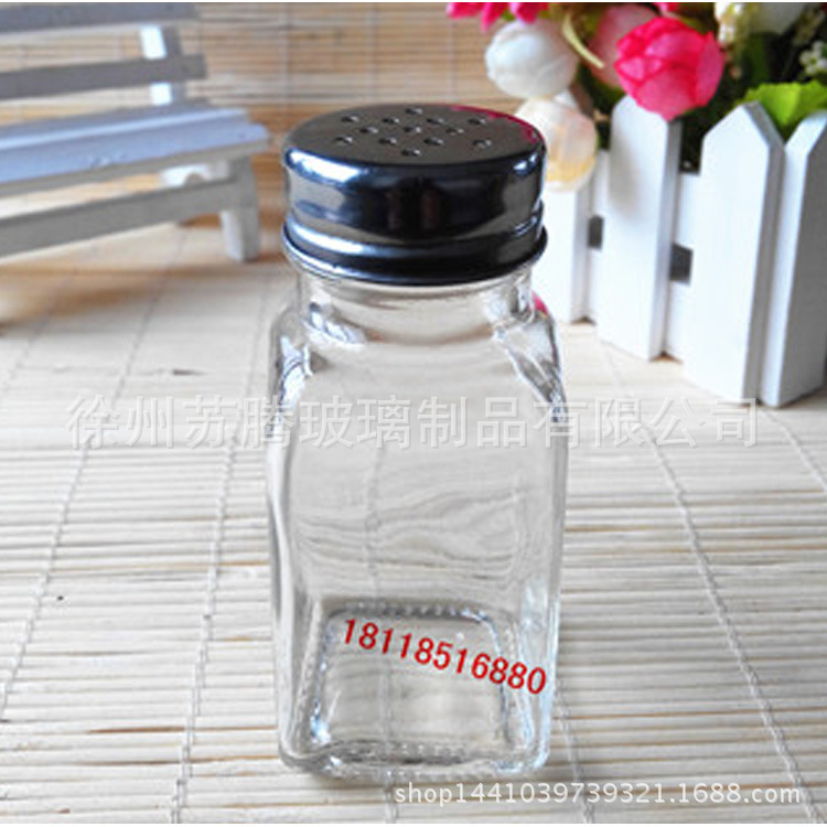 特價新品玻璃調料瓶胡椒粉瓶有孔不銹鋼蓋調味瓶廚房用品用具套裝工廠,批發,進口,代購