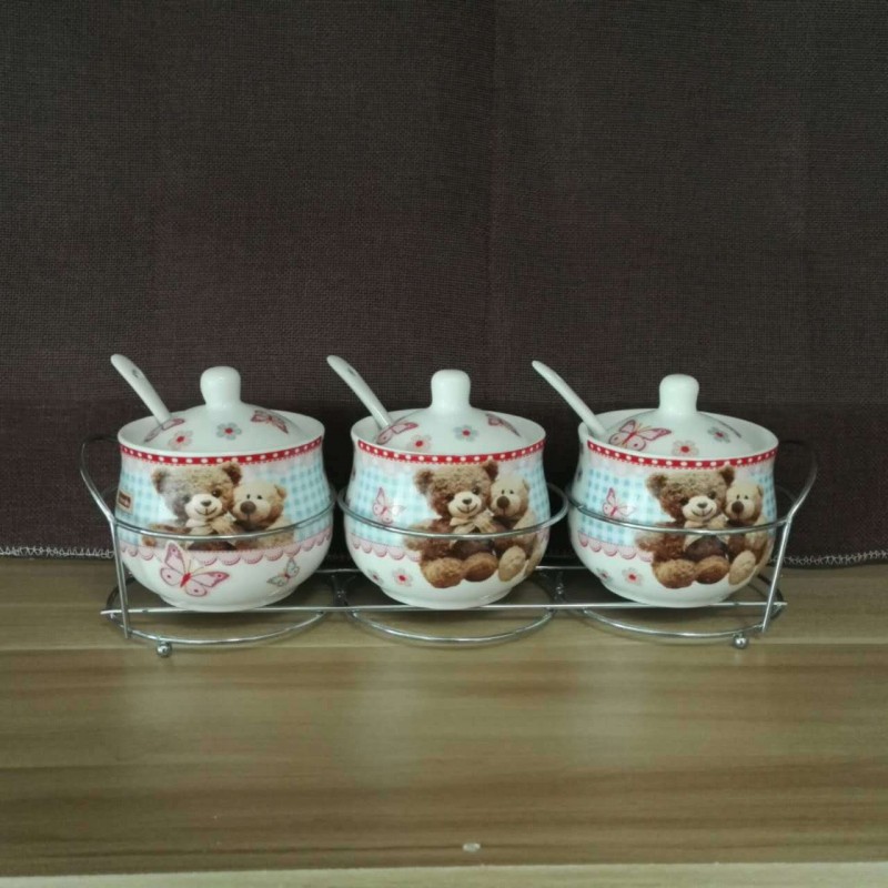 新款創意陶瓷調味罐調味盒瓶調料罐盒瓶鹽罐套裝廚房用品用具工廠,批發,進口,代購