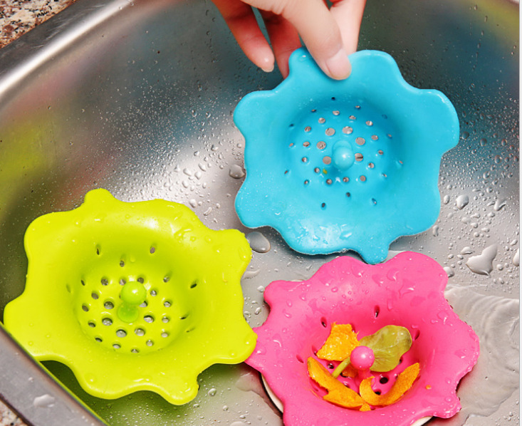 創意日式廚房花朵形狀水槽水池塑料過濾網 洗碗池毛發過濾網地漏批發・進口・工廠・代買・代購