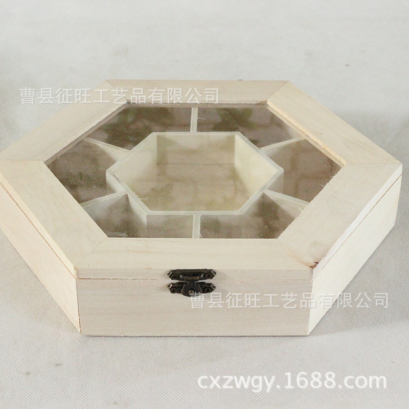 生活傢居用品/透明玻璃蓋調味料收納木盒/zakka實木木盒/可定製工廠,批發,進口,代購