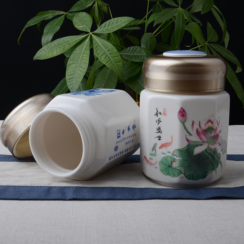 陶瓷密封八角茶葉罐 蜂蜜儲物罐調味瓶實用傢具用品可來樣定製l工廠,批發,進口,代購