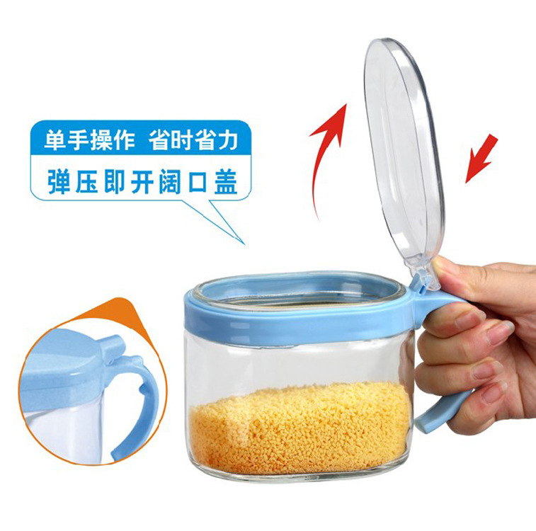 振興YH5846玻璃調味瓶/400ml調味盒/固體調料罐/廚房鹽罐廠傢直銷工廠,批發,進口,代購