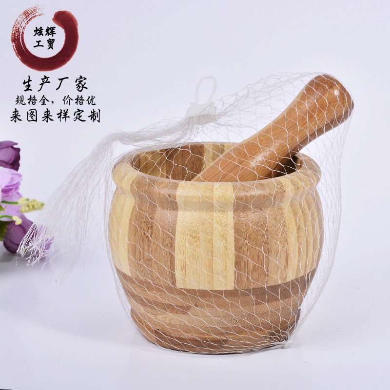 壓蒜器天然竹木搗蒜器優質不開裂廚房超實用去芯整體搗蒜缽直銷批發・進口・工廠・代買・代購