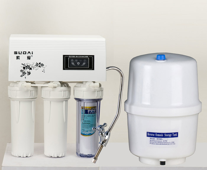 直銷傢用50G標準防塵罩五級廚下式凈水機微電腦反滲透純水機工廠,批發,進口,代購