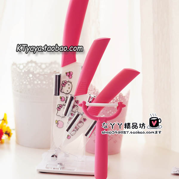 hello Kitty 凱蒂貓 水果全套廚房刀具 刀具架 刀削皮器 陶瓷刀工廠,批發,進口,代購