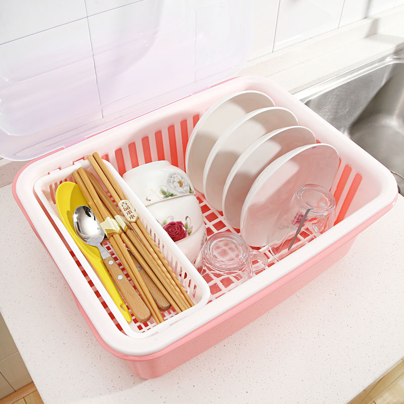 塑料碗櫃 廚房瀝水碗架帶 蓋碗筷餐具收納盒套裝小號批發・進口・工廠・代買・代購