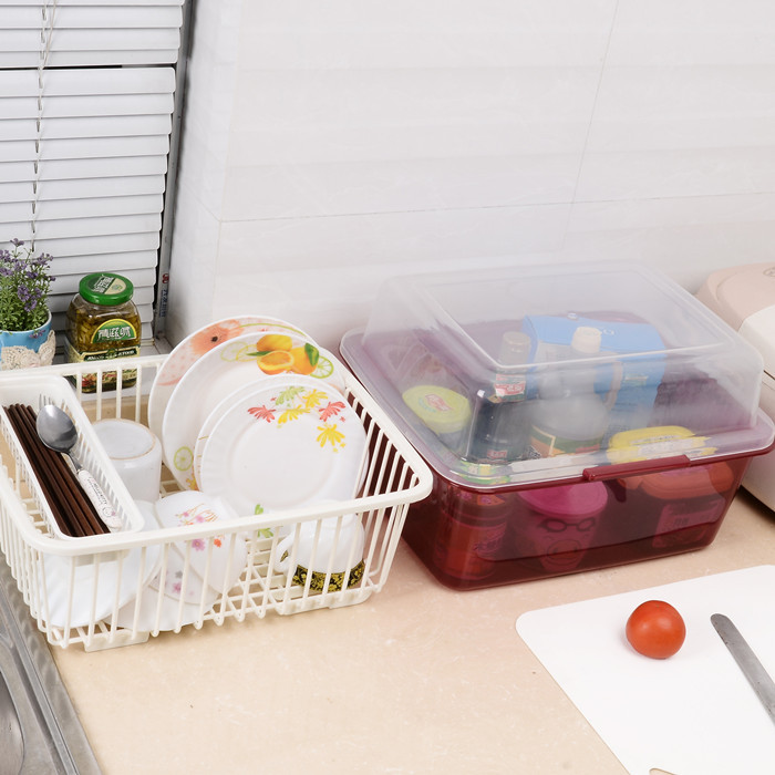 三好 瀝水碗架  廚房塑料帶蓋碗櫃 大號餐具置物架 滴水碗架批發・進口・工廠・代買・代購