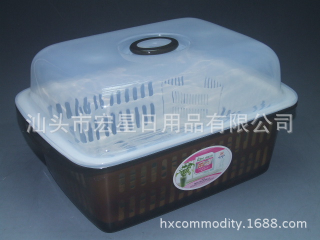 廚房用品 HX0015092豪華帶蓋防塵碗盆 塑料餐具收納盆批發批發・進口・工廠・代買・代購