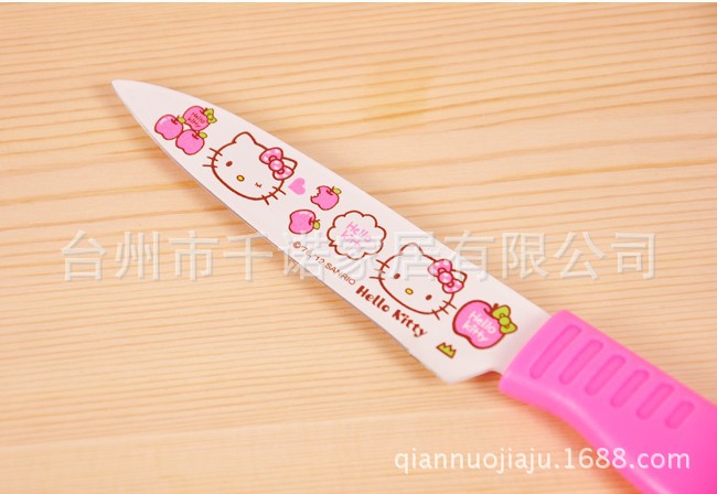 hello kitty水果刀 不銹鋼 帶刀套 削水果刀 便攜水果刀工廠,批發,進口,代購