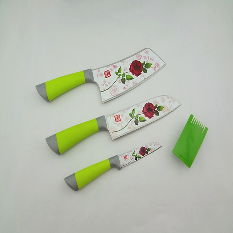 百年薔薇花套裝 印花刀 三件套 刀具 百年薔薇刀跑江湖工廠,批發,進口,代購