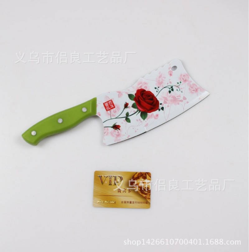 2016最新跑江湖倒插禮品菜刀廠傢加工百年薔薇刀青花瓷刀鈦金套刀工廠,批發,進口,代購
