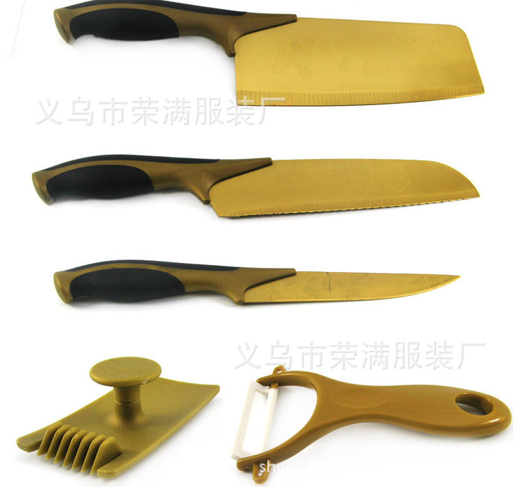 鈦金5件套 鈦金薔薇刀廠傢 新版鈦合金五件套小盒 新品舞臺展會刀工廠,批發,進口,代購