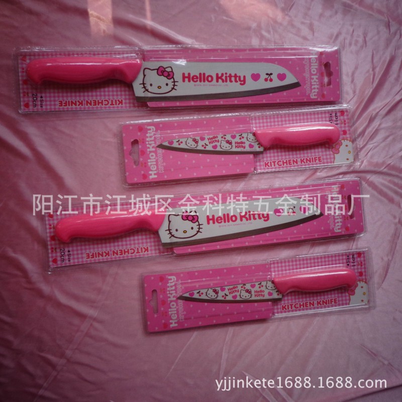 韓國進口 正版 hello kitty 不銹鋼刀 菜刀 水果刀 大小2號可選批發・進口・工廠・代買・代購