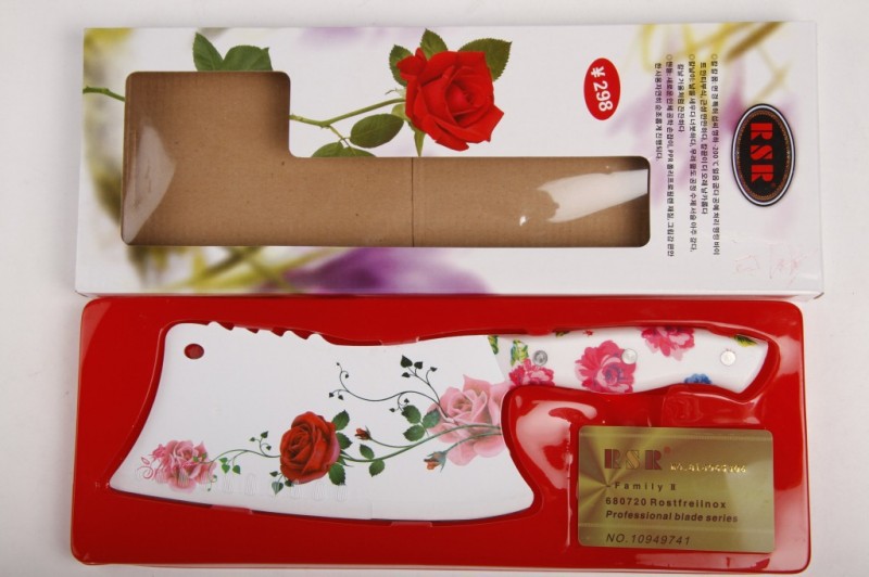 百年薔薇單刀 玫瑰印花 鈦金刀 牡丹五件套 大馬士革刀 江湖刀具批發・進口・工廠・代買・代購