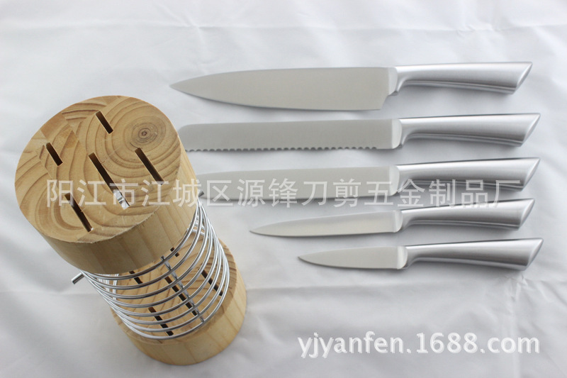 供應廚房刀,空心柄廚房套刀,水果刀,不銹鋼廚刀,陽江刀具 木刀架工廠,批發,進口,代購